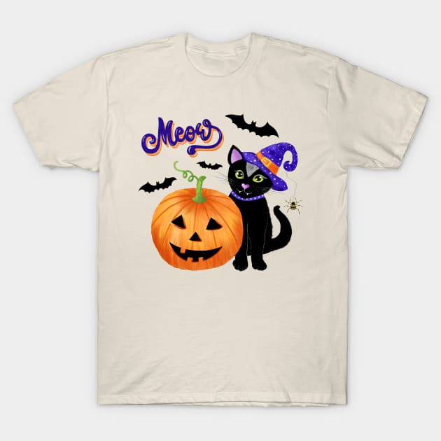 Halloween Cat T-Shirt by CalliLetters